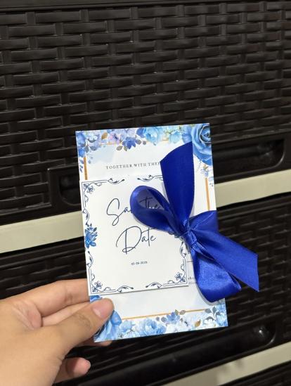 Ribbon wrap invitation card